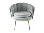Fauteuil Arrondi en Velours Zenmobilier 80cm Gris