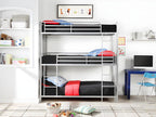 Lits superposés triple 3x90x190 cm - Métal - Argent - Decovivante III