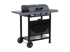 Barbecue au gaz Madeleine noir- 3 brûleurs- cuisine extérieure- L 109.5 x P 59 x H 125cm