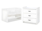 Lit bébé et Commode à langer LittleSky de Neodouce White Blanc