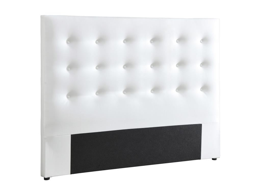 Tête de lit capitonnée 140 cm - Simili - Blanc - Neodouce