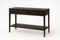 Table Console en Bois avec Tiroir et Étagère Noire