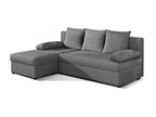 Canapé convertible angle réversible tissu gris chiné Logismaison 206cm