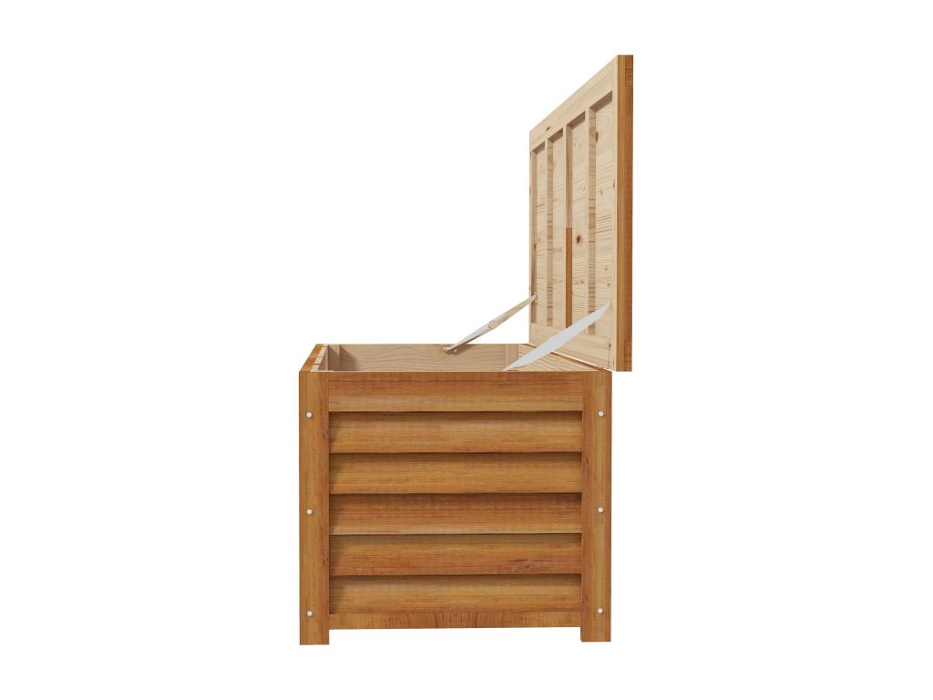 Coffre de rangement extérieur 176L - dim- 130L x 50l x 45H cm - poignée - bois marron