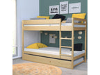 Lit superposé Parfaitemeuble 90x190 2 sommiers 1 lit tiroir/naturel