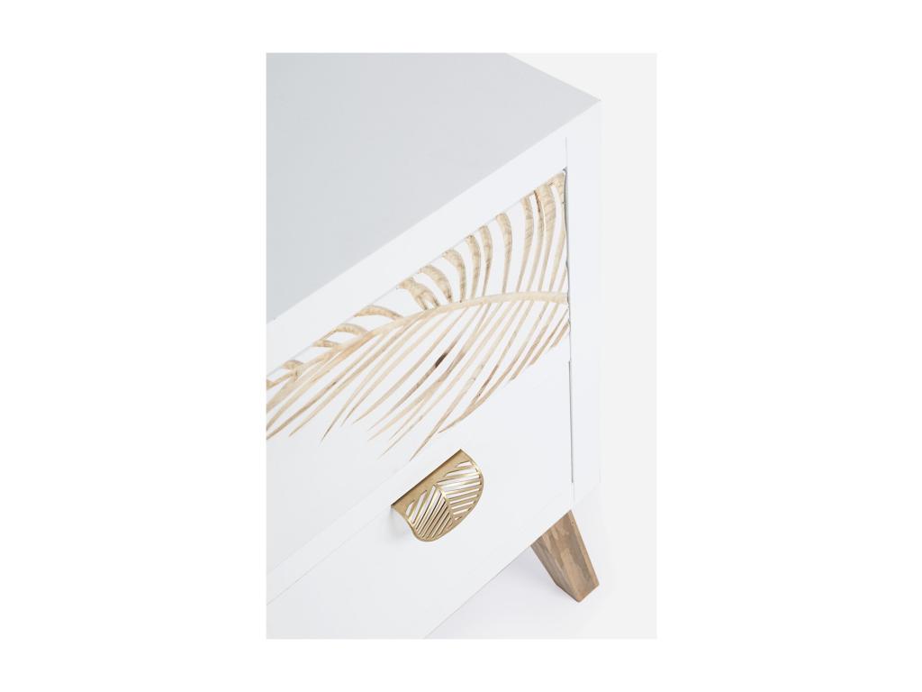 Laviechez - Meuble TV en bois vernis avec motifs L120