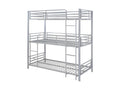 Lits superposés triple 3x90x190 cm - Métal - Argent - Decovivante III