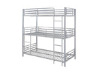 Lits superposés triple 3x90x190 cm - Métal - Argent - Decovivante III
