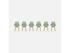 Lot de 6 chaises scandinaves- pieds bois de hêtre- chaises 1 place- vert céladon