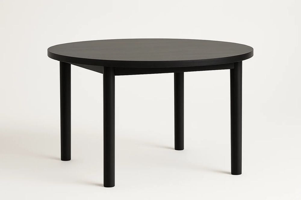 Table Ronde en Bois Noir 120 cm