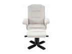Mobiliercosy Fauteuil de Relaxation Mobiliercosy avec Repose-Pieds pouf, siège pivotant et dossier inclinable en velours tricoté blanc/noir