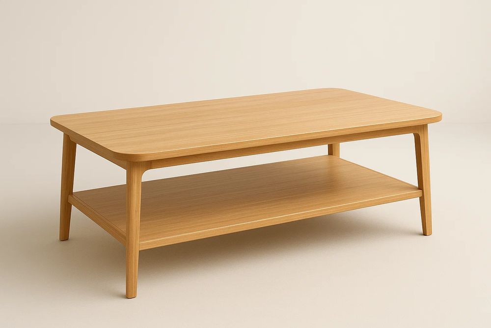 Table basse en bois de chêne clair 120x60x45 cm