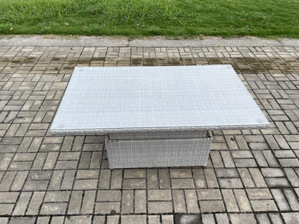 Meubles à manger de jardin en rotin 2 canapés, et Fauteuil pour Pelouse Terrasse Intérieure Gris Clair