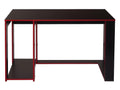 Bureau Chicetdeco-J26, bureau informatique table de bureau, 120*60*76cm ~ noir-rouge