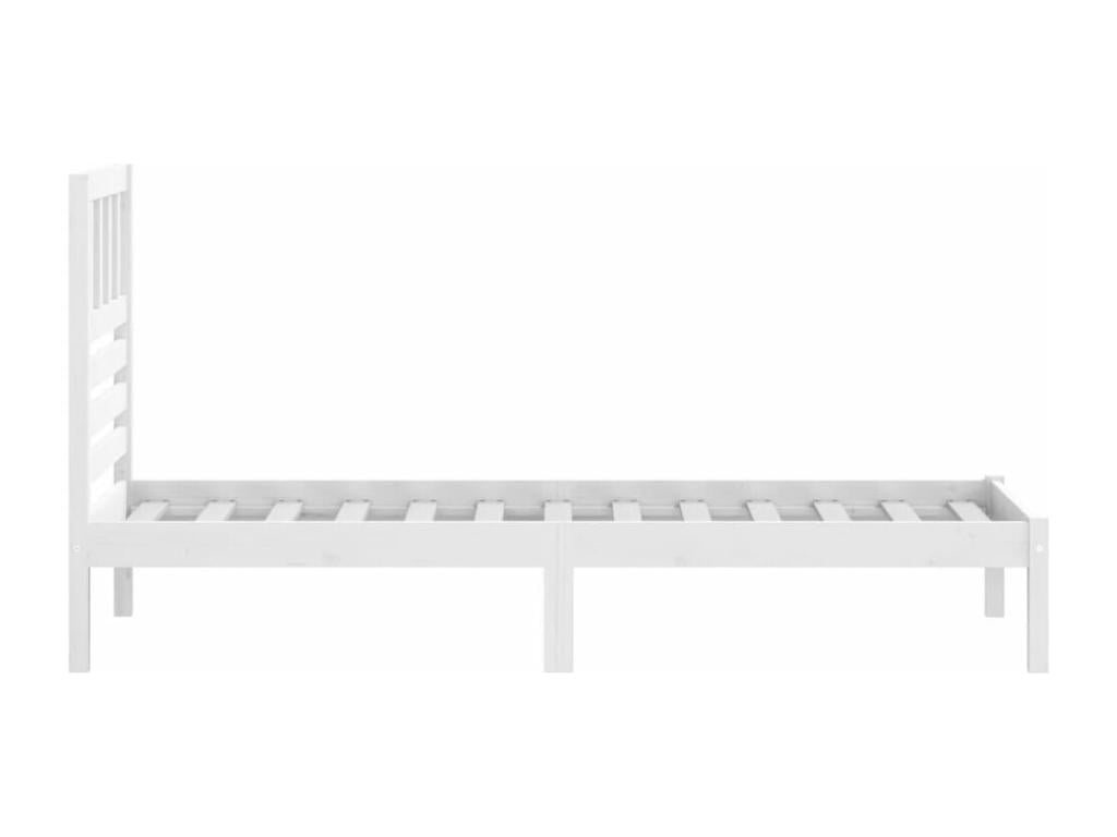 Cadre de lit sans matelas blanc 75*190 cm bois de pin massif