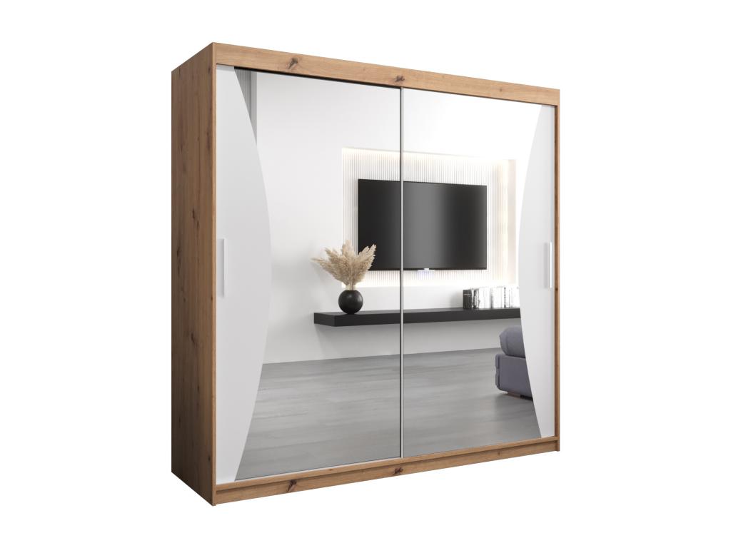 ARMOIRE Homeepure À PORTES COULISSANTES 200/200/62 2 Portes (Artisan/Blanc)