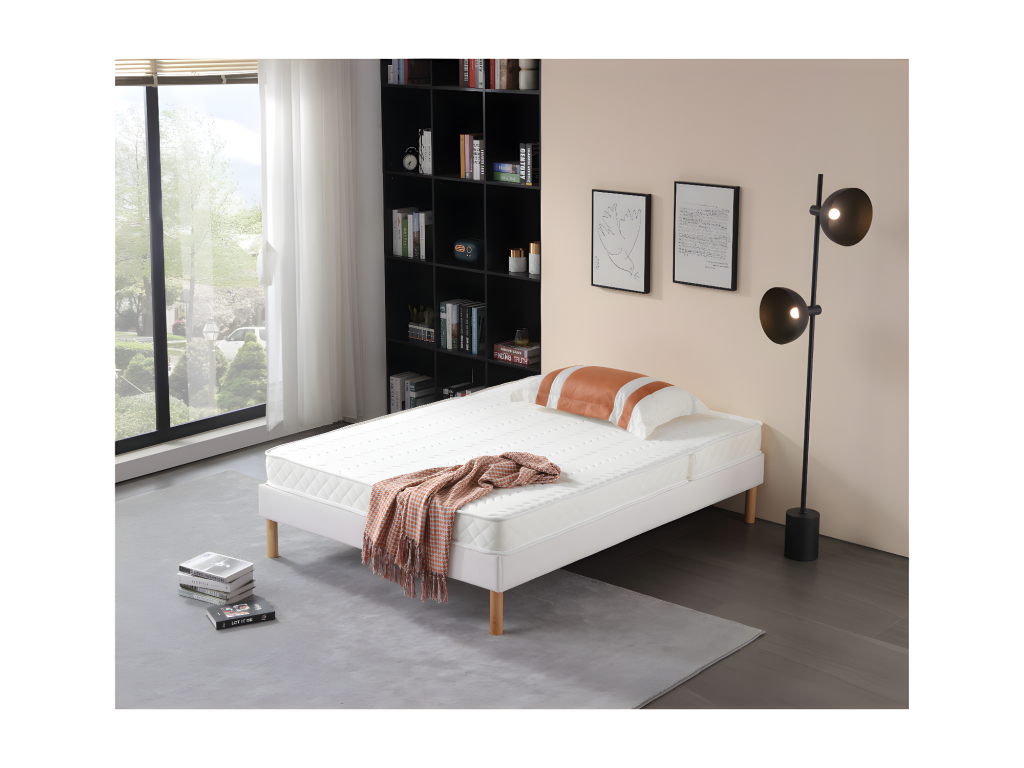 Matelas 140*190 cm Ferme pour Tous Bz + Alese x 15 cm Ressorts ensaches + mémoire de Forme - Dim Assise 60 cm - 5 Zones