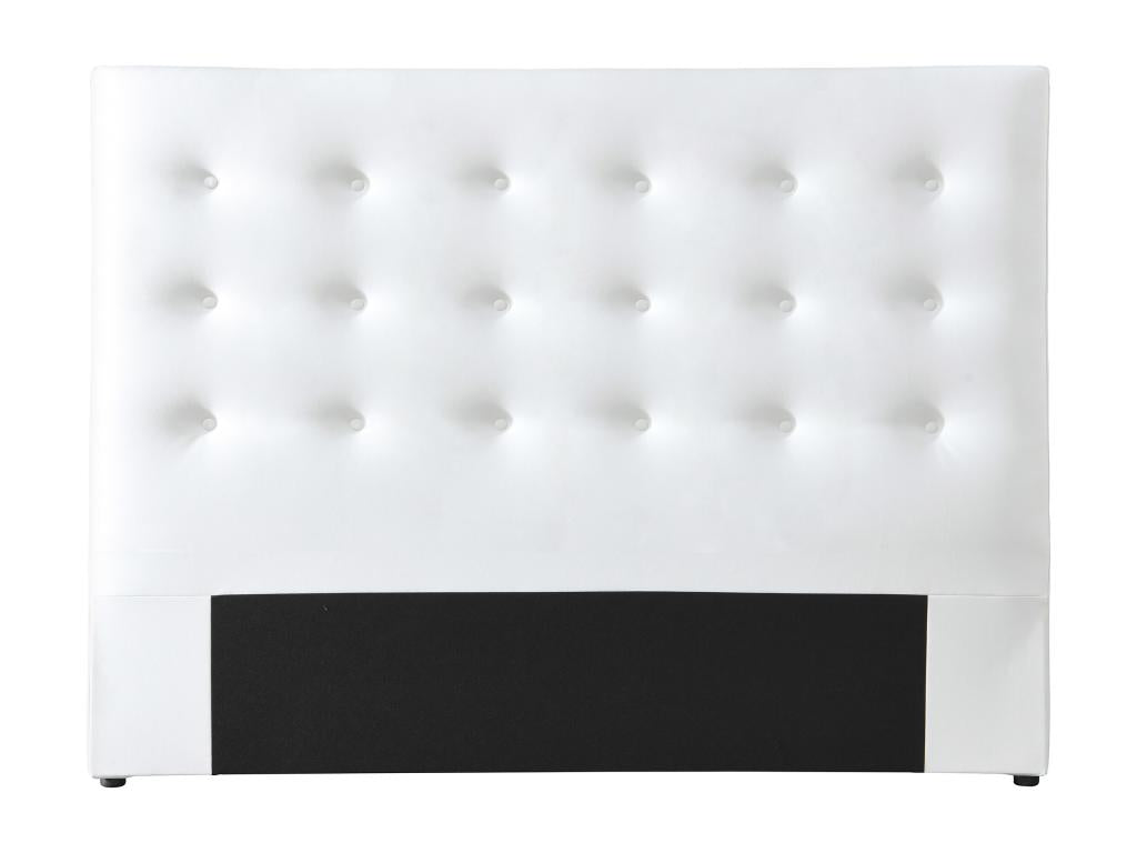 Tête de lit capitonnée 140 cm - Simili - Blanc - Neodouce