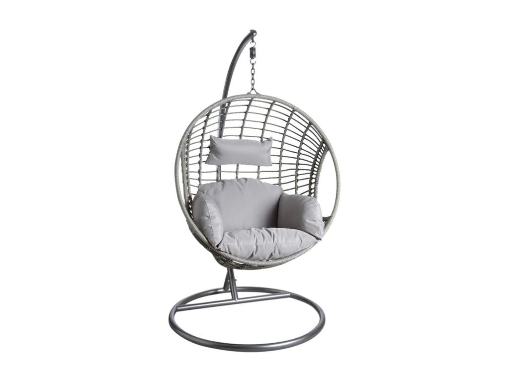 Fauteuil oeuf gris en polyrésine sur pied Instamaison