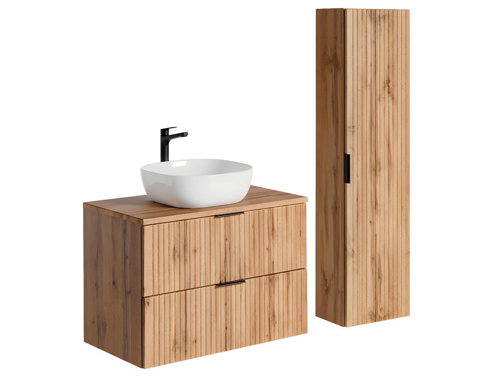 Ensemble meuble simple vasque 80cm et colonne Decoepure