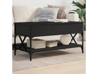 Table basse noir 100x50x50 bois d'ingénierie et métal