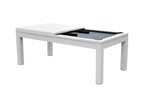 Table de billard convertible blanche tapis gris - Boismagic