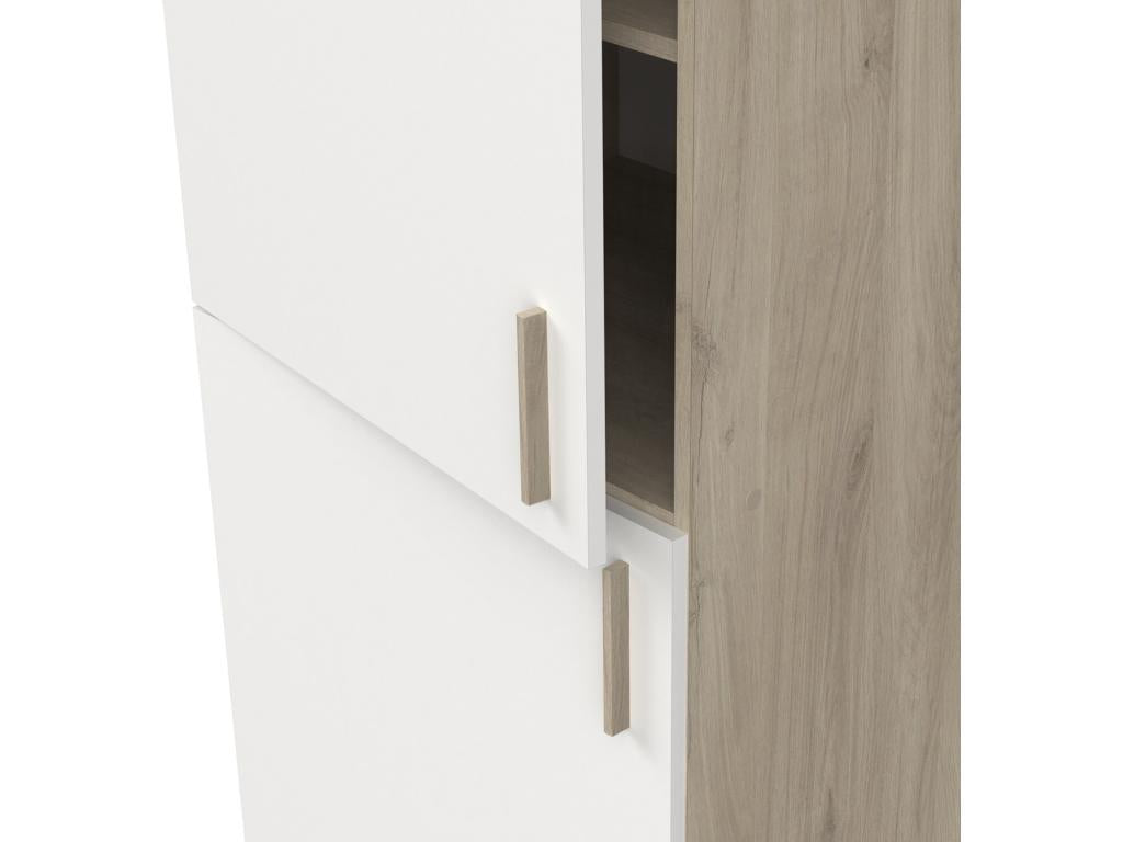 Colonne de cuisine coloris chêne Mobilierpratique blanc - Longueur 60 x Hauteur 206.90 x Profondeur 60 cm