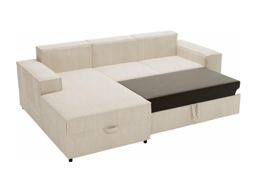 Canapé d'angle Boivana 116 Gris Fonction de couchage Boîte de literie 253x166x79cm