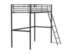 Lit mezzanine enfant Habitatdoux en métal noir 90*190 cm avec sommier inclus