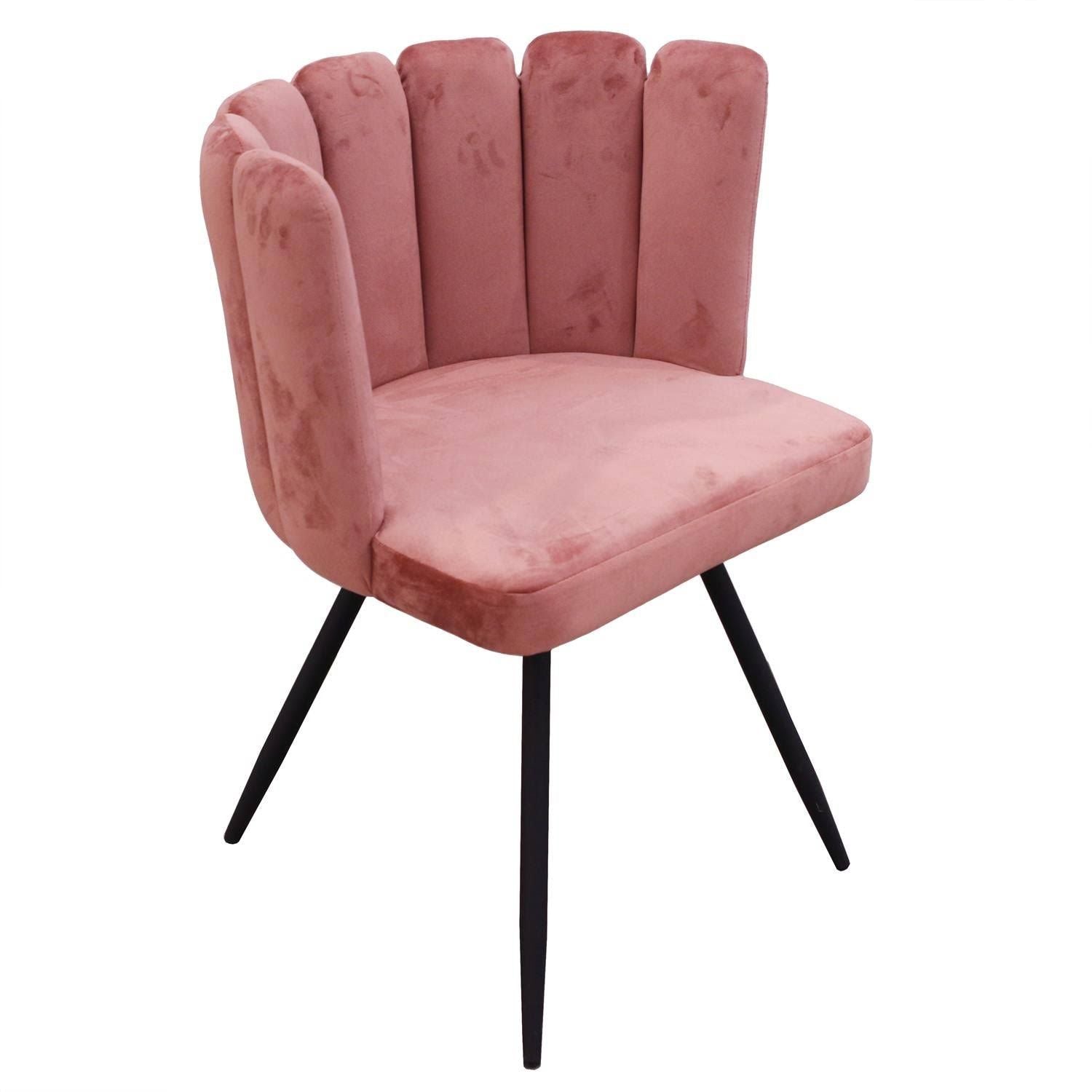 toilinux Chaise Ariel Velours Rose