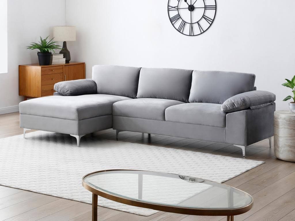 Canapé fijo Fidoga 260x130x83 cm couleur Gris Vente-unique