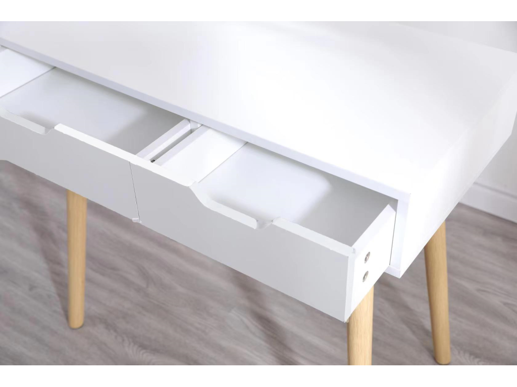 Coiffeuse table de maquillage avec miroir LED et tabouret coloris blanc H130 x L80 x P40 cm