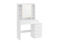 Coiffeuse 6 tiroirs 7 niches et 1 miroir blanc - L97,5 cm