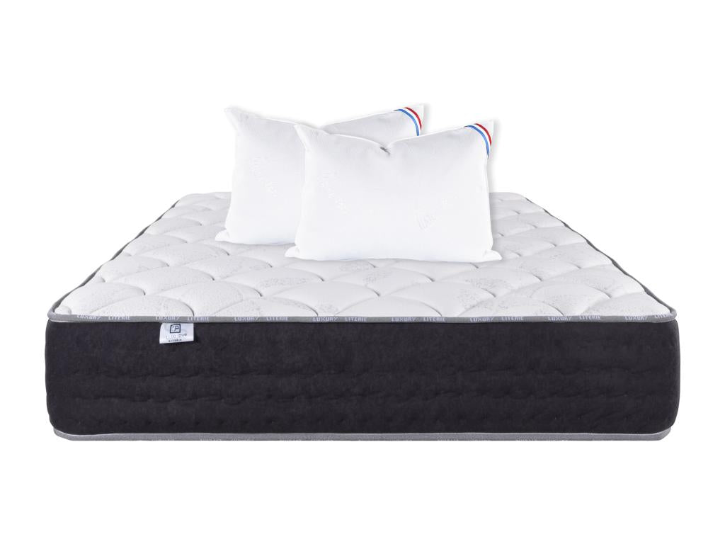 Matelas 160*200 cm, Sérénité, Ressorts Ensachés, Soutien très ferme + 2 Oreillers