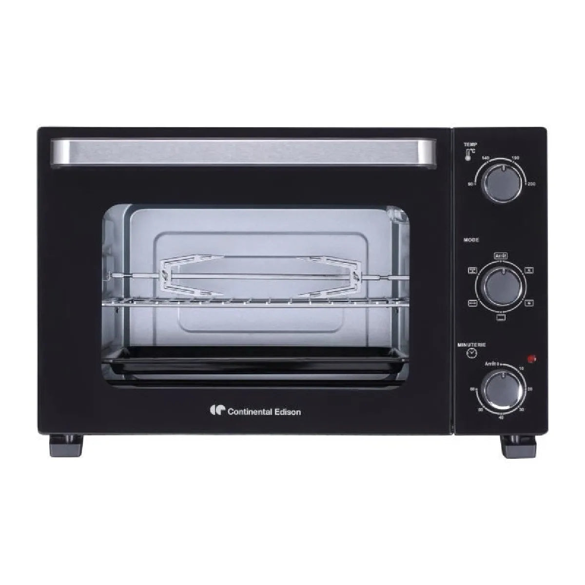 CONTINENTAL EDISON CEMF35B4 - Minifour électrique 35L noir - 1500W - Rôtissoire, Convection naturelle