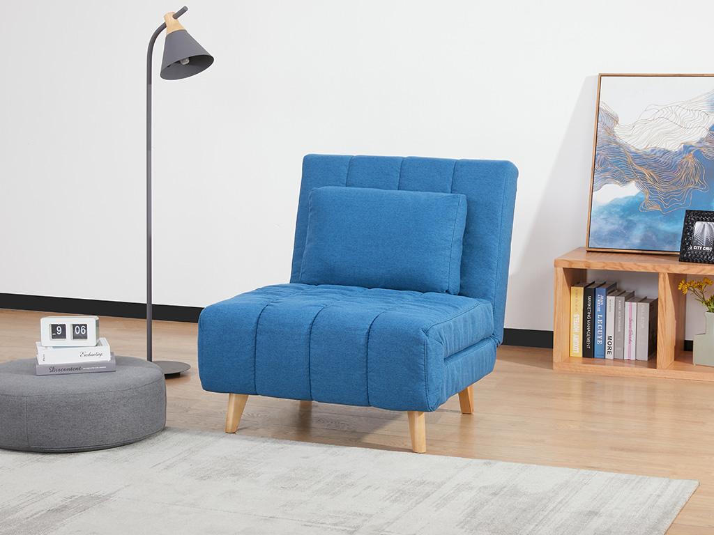 Fauteuil convertible en tissu bleu Homelyfr