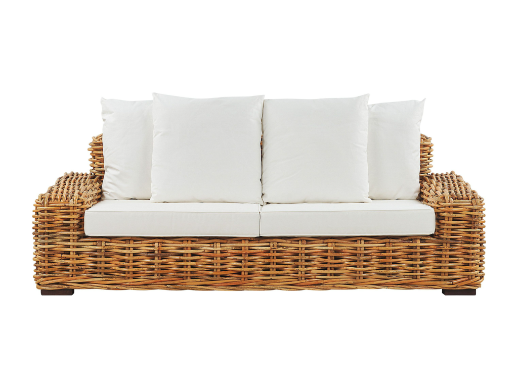 Canapé de jardin 3 places Mobiliazen Rotin Naturel