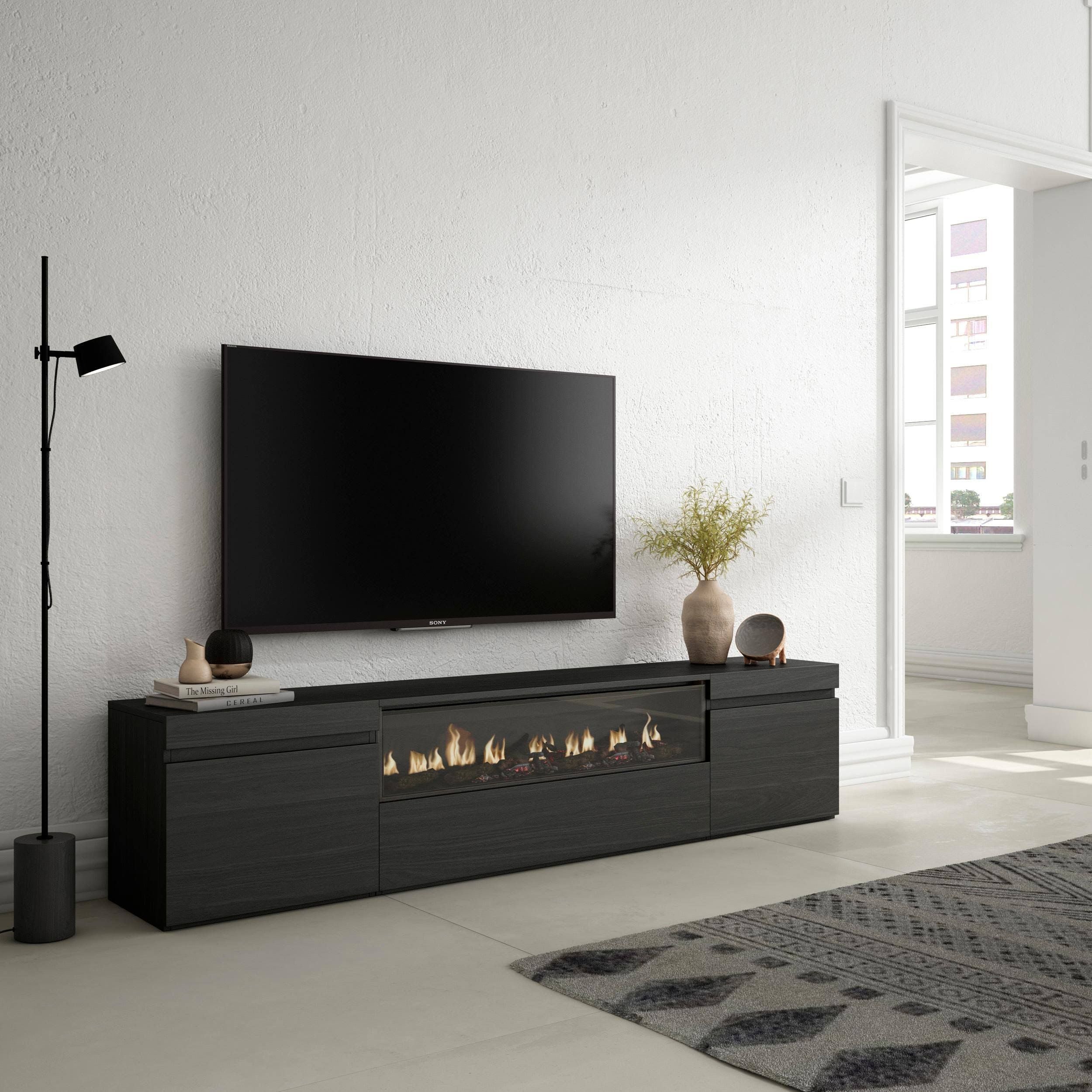 Skraut Home Meuble TV Banc Télé 200x35x45cm Pour les TV jusqu'à 80