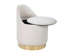 Tabouret Pivotant en Velours Maisonchaleur 68cm Ivoire