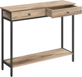 vasagle Table Console avec 2 Tiroirs Cadre en Acier
