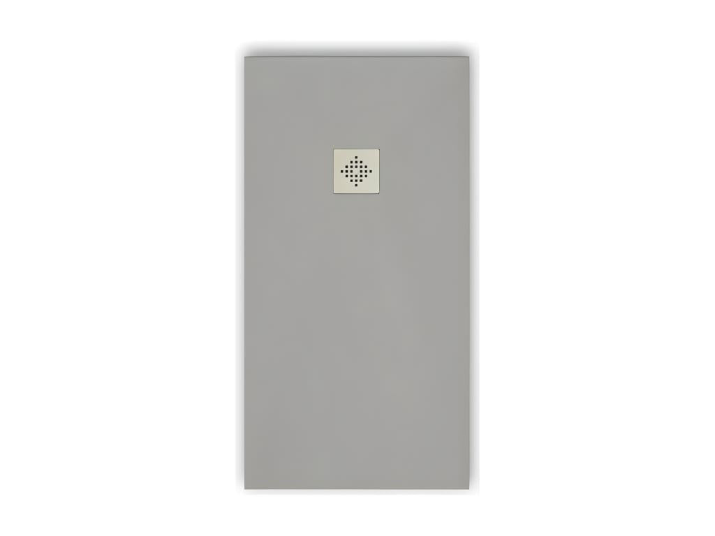 Receveur de douche 70*140 cm extra plat PURE en résine surface ardoisée gris Grille inox