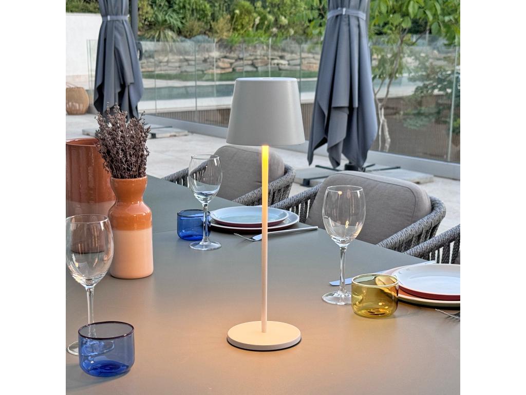 Lampe de table sans fil LED Decoepure WHITE Blanc Métal H38CM