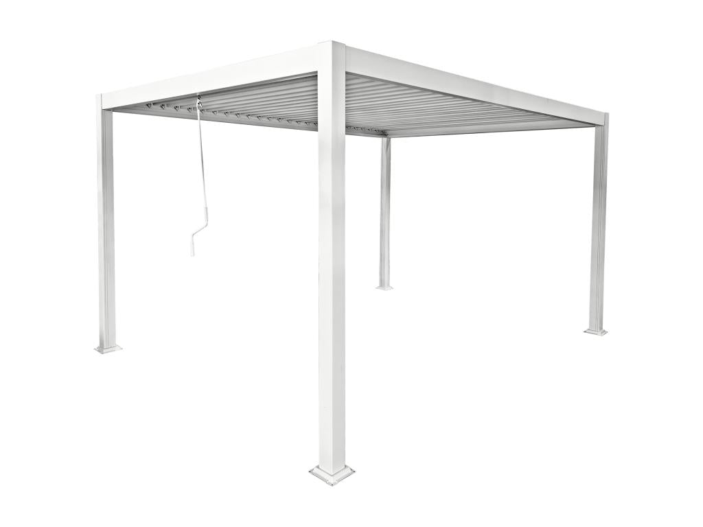 Decoessentielle bioclimatique autoportante en aluminium avec lames orientables - 12 m² - blanche - Decoessentielle
