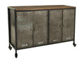Buffet en métal et bois avec 4 portes 124.5*40.5*82.5h cm