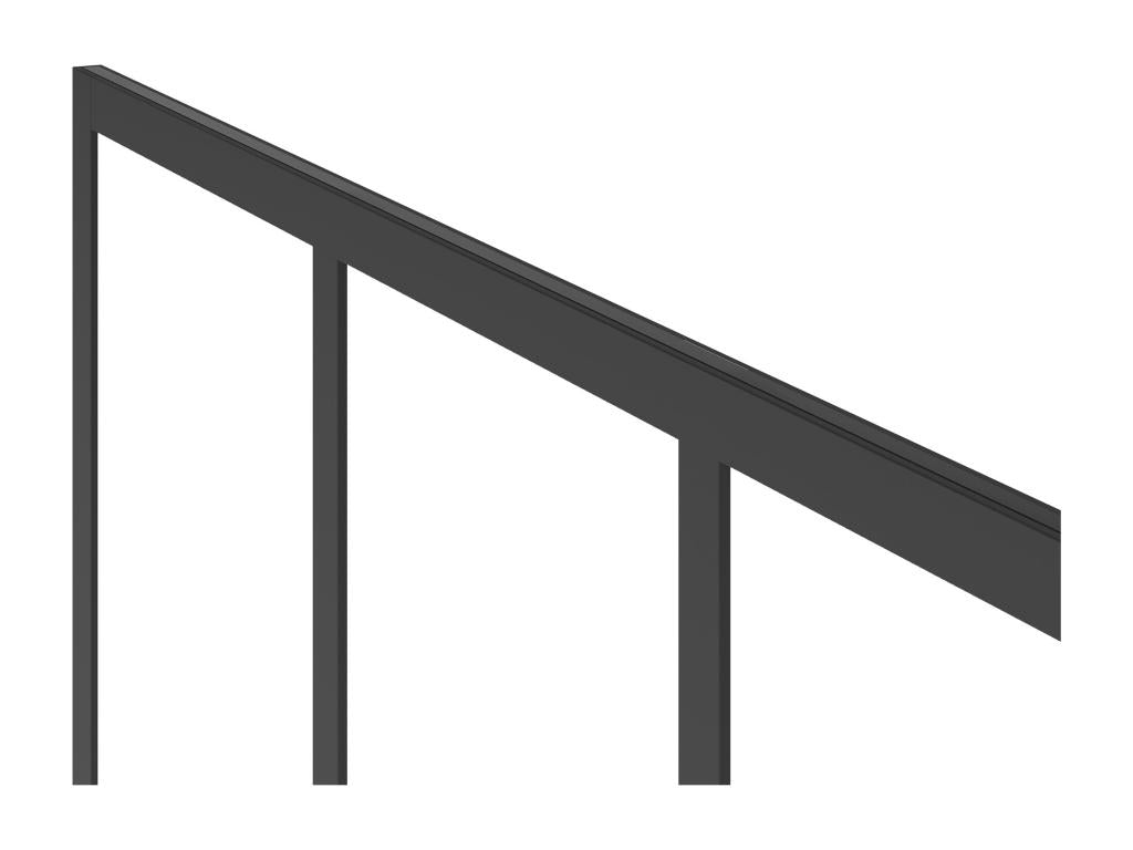 Paroi de douche à l'italienne style atelier - Noir mat - 100 x 200 cm - URBANIK