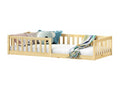 Lit enfant Decoinspi lit au sol 90*190 cm d'inspiration Montessori, avec barrières de protection, en pin massif naturel