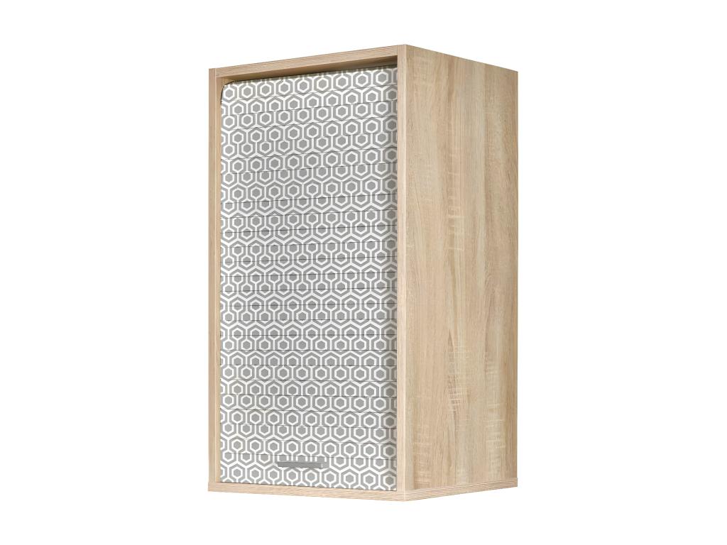 Meuble de rangement de cuisine moyen Chêne/Hexagones gris - Homeepure