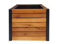 Decoauthentic à plantes HWC-L23 - bac à fleurs surélevé - Extérieur bois d'acacia certifié MVG aluminium - 32x34x34cm brun