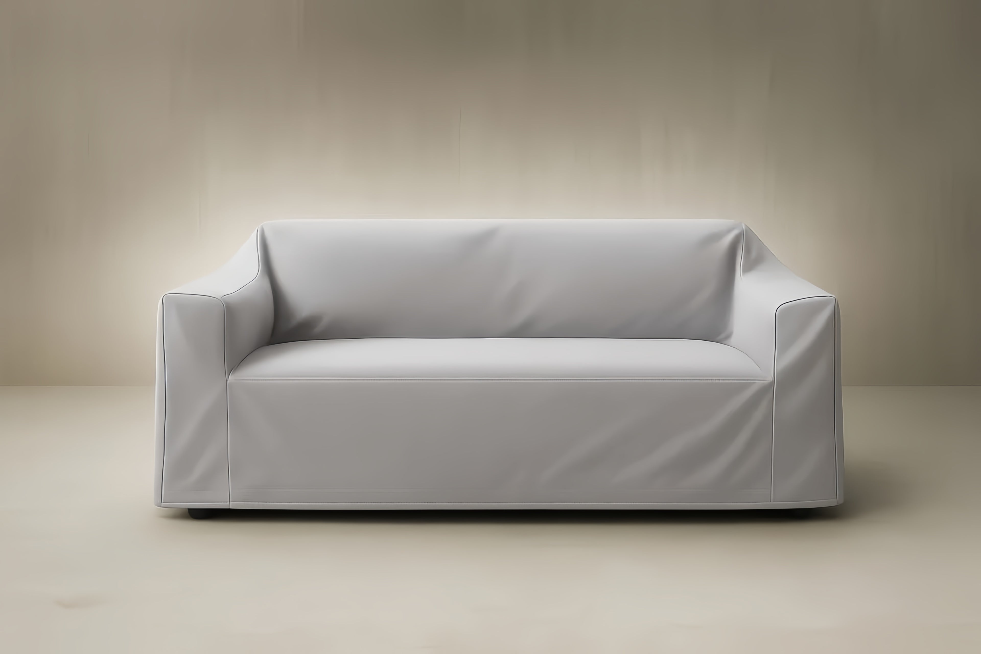 Canapé 3 places en cuir synthétique Gris Clair