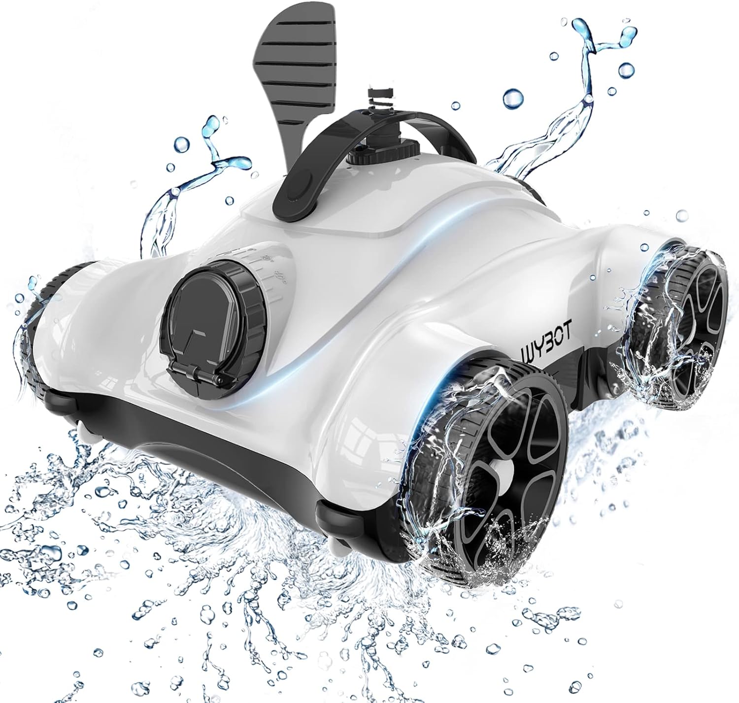 WYBOT Robot Piscine avec 3 Fonctions de Minutage (1/2/3H), Aspirateur Piscine avec Nettoyage Efficace 18m³/H, Nettoyeur Piscine Hors Sol Automatique pour Piscines Jusqu'à 60㎡